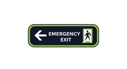 Emergency Exit Sign Indicating Safety and Escape Route Guidance in Case of Emergency