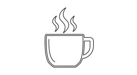 Simple Line Drawing of a Coffee Cup 2.