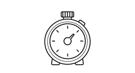 Obraz premium Simple Line Drawing of Stopwatch Icon.