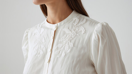 White on White Modern Embroidery