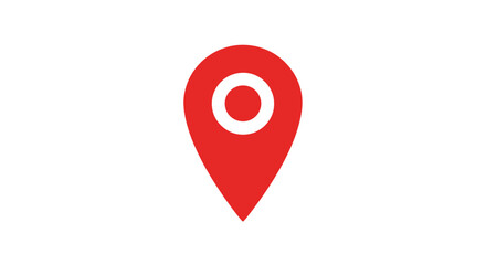 Red Map Pin Icon with White Circle.