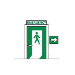 Fototapeta premium Essential Emergency Exit Signage Illustrating Escape Route, Safety Guidance, and Evacuation Protocol