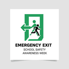 Fototapeta premium Essential Emergency Exit Signage for School Safety Awareness Week Visual Communication Concept
