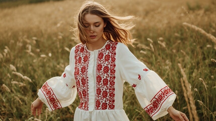 Boho Ukrainian Embroidered Dress