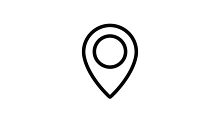 Simple Black Location Pin Icon Symbol 1.