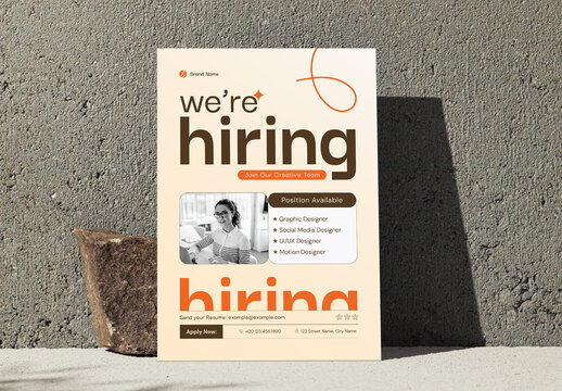 Professional Corporate Hiring Flyer Template for Job Vacancy