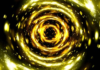 金色に輝くの光の線の抽象的な背景