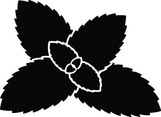 silhouette stylized mint leaves isolated on white background vector design © Tamjida Alam