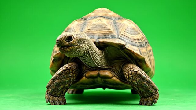 Tortoise on green screen