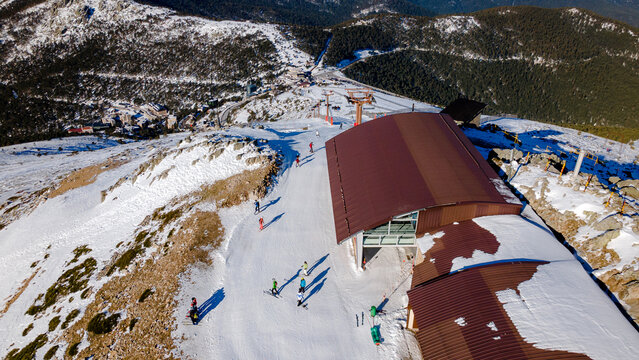 Skiing at Puerto de Navacerrada in Madrid's snowy landscape