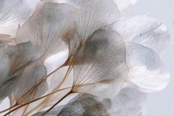 Delicate dried ginkgo leaves displaying natural elegance and intricate patterns