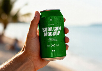 Soda 330ml Can Mockup