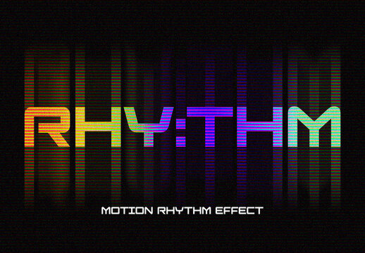 Motion Rhythm Text Effect Mockup