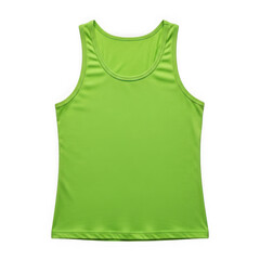 A vibrant green racerback tank top displayed against a white background
