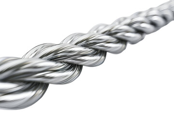 Naklejka premium Close up of heavy duty steel cable for industrial use