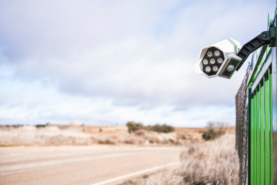 Surveillance camera monitoring a rural field area