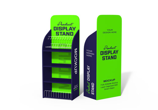 Product Display Stand Mockup Retail Shelf Branding Template