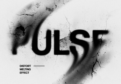 Distort Melting Text Effect Mockup