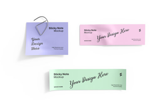 Editable Sticky Post-It Note Mockup Pack for Branding
