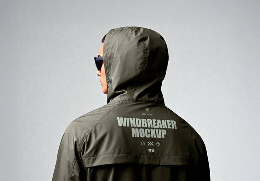 Back-View Windbreaker Mockup