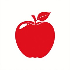 Fototapeta premium Vibrant Red Apple Illustration on White Background, Ideal for Health, Nutrition, and Education Concepts