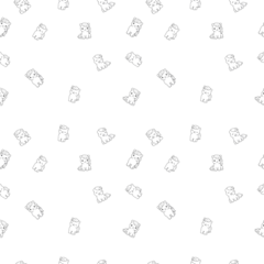 Seamless pattern of gray pony doodles arranged in clean repeat for children’s apparel and home decor. © annang