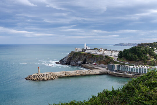Scenic view of Luarca harbor on the Asturian coast