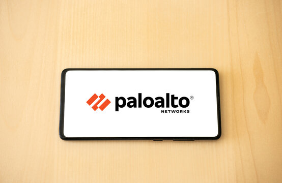 Palo alto networks logo on a smartphone screen. Link&ouml;ping, &Ouml;sterg&ouml;tland, Sweden. 02-18-2026
