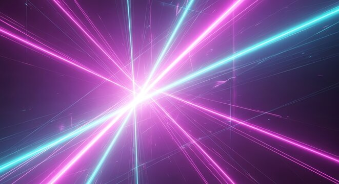 Abstract light rays burst from central point