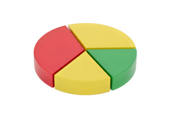 Obraz premium A colorful pie chart with four sections isolated on transparent background