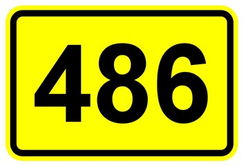 Illustration eines Schildes der Bundesstraße B 486 in Deutschland  © Pixel62
