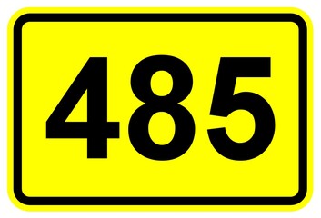 Illustration eines Schildes der Bundesstraße B 485 in Deutschland  © Pixel62