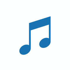 Bright Blue Musical Note Icon for Creative Design Projects