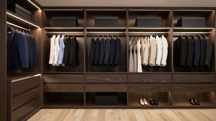 Luxury Modern Closet With LED Lighting