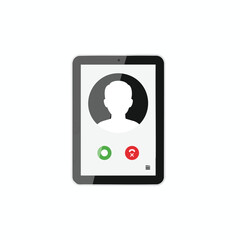 Smartphone Call Screen with Video Call Interface and Contact Icon