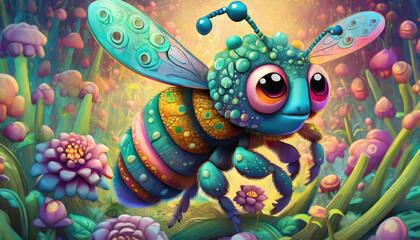  multicolored bee ai illustration 