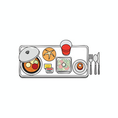 Healthy Breakfast with Fruits Juice and Toast on a Modern Serving Tray