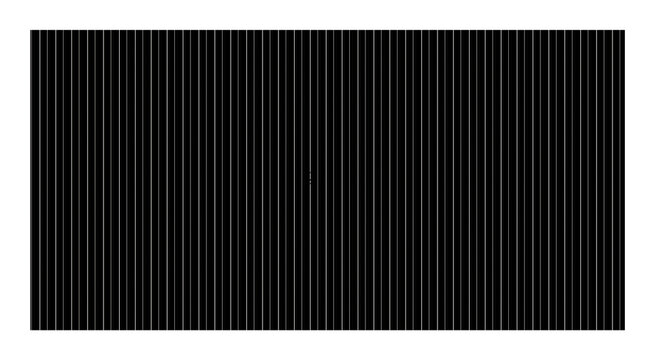 Abstract vertical black and white barcode pattern with thin white lines on a dark background