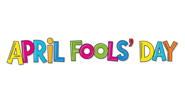 Colorful text illustration of April Fools Day celebration message in multiple languages