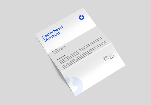 Folded Letterhead Mockup Template