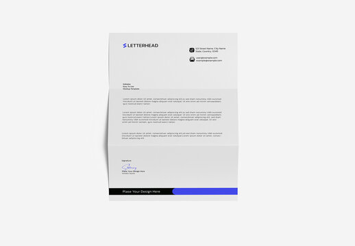 Minimal Fold Letterhead PSD Mockup Template