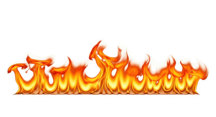 Realistic fire flames PNG isolated on transparent background, vibrant orange and yellow fiery element for graphic design and compositing © Maria
