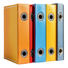 Office binders folders on transparent background 
