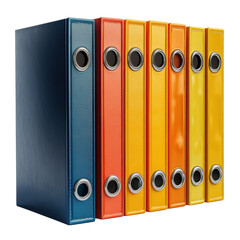 Office binders folders on transparent background 