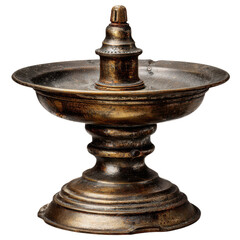 old oil lamp wick holder on transparent background 