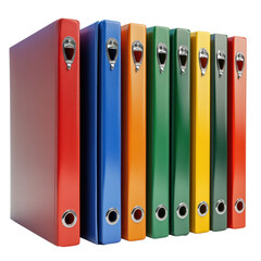 Office binders folders on transparent background 