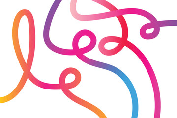 Obraz premium Colorful abstract gradient ribbon lines flowing on light background, modern vibrant curved pattern design for creative digital backdrop