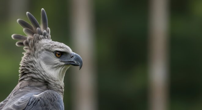 Harpy Eagle Portrait with Crest Extended