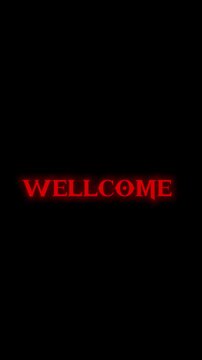 Wellcome red neon sign with text