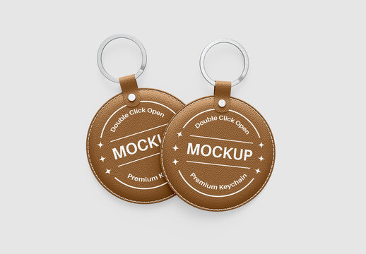 Double-Rounded Keychain Mockup Set